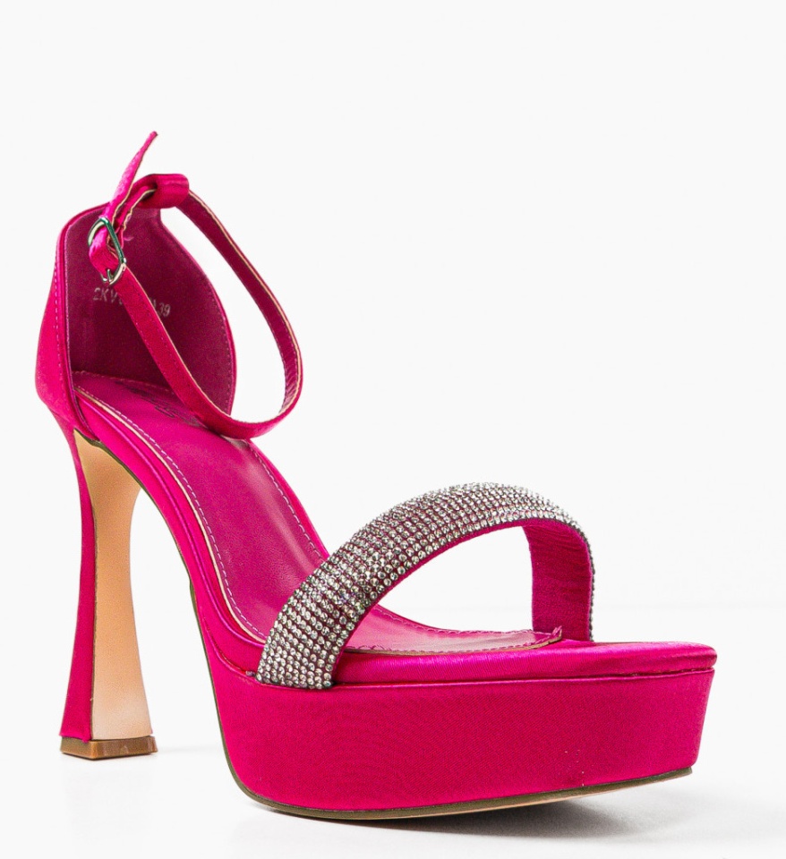 Sandale cu toc Sophie Fuchsia - Img 5