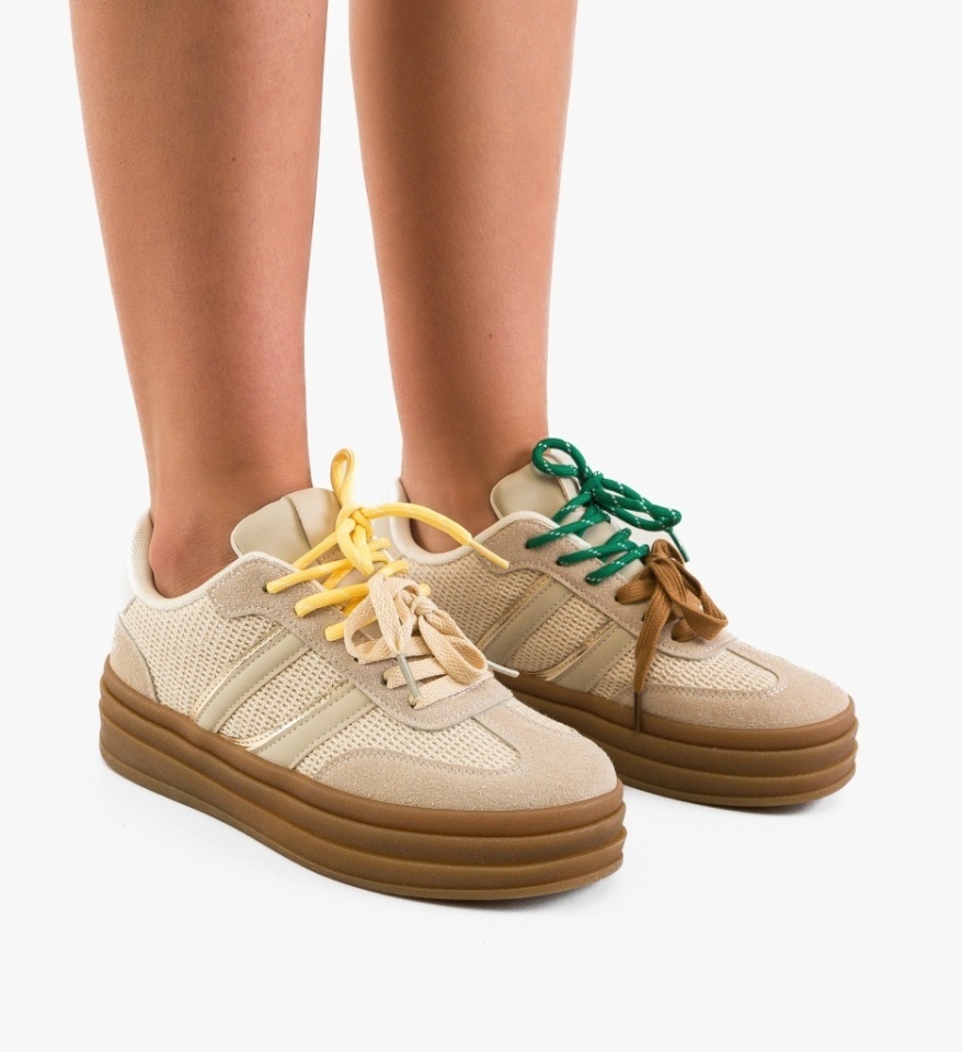 Sneakers dama Boomby Bej 2 - Img 4