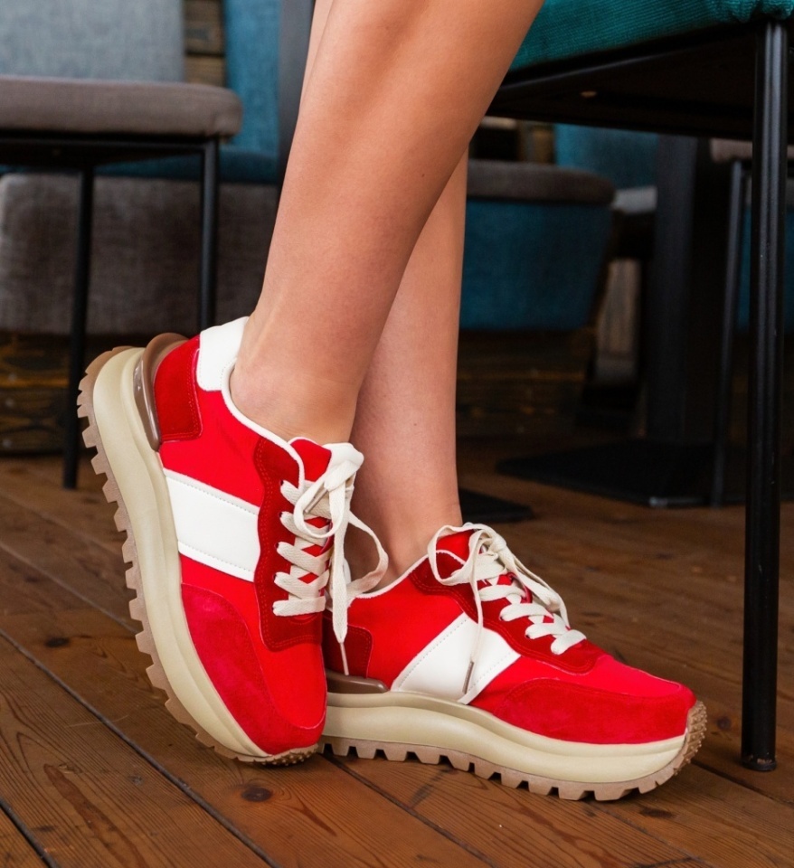Sneakers dama Contares Rosii - Img 2