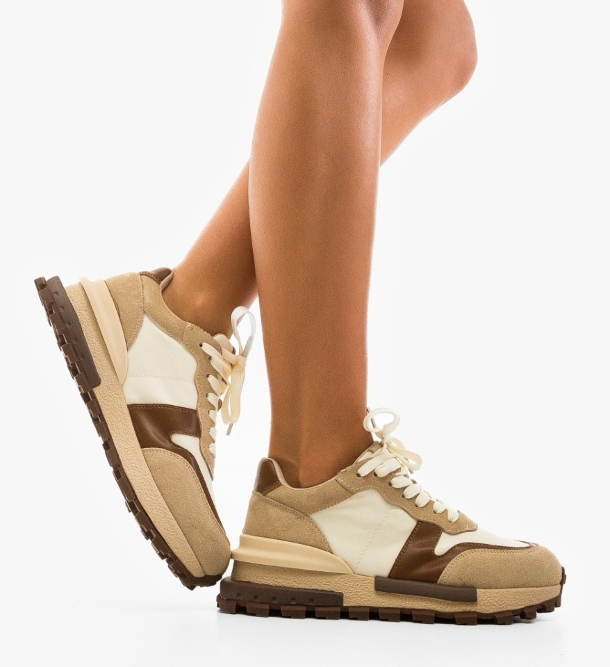 Sneakers dama Delepe Bej - Img 3