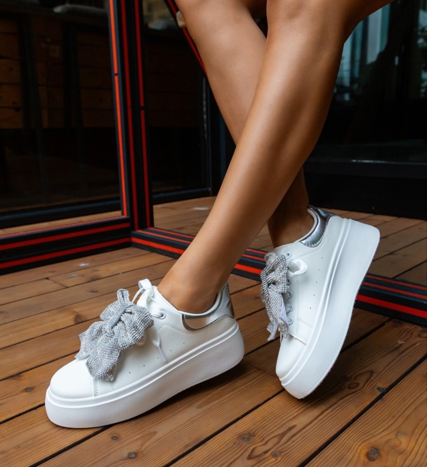 Sneakers dama Eva Argintii - Img 4