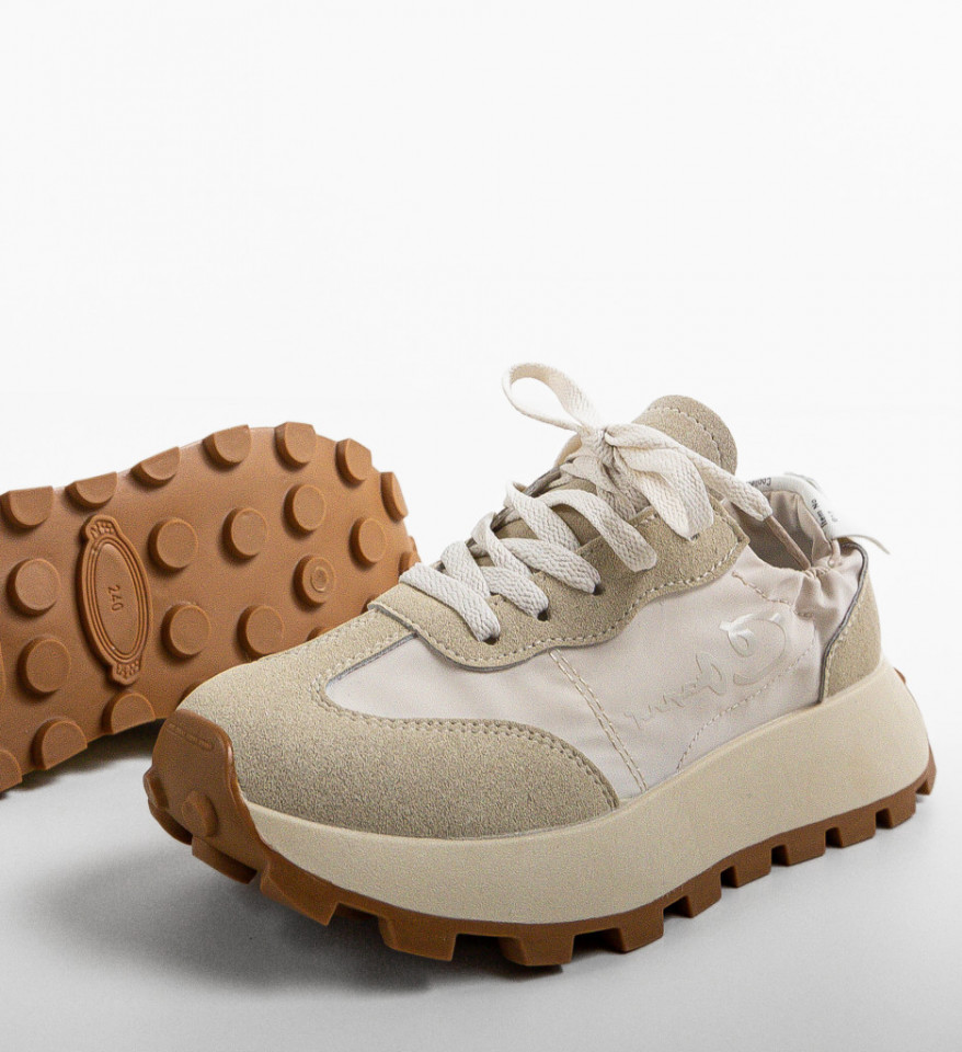 Sneakers dama Galant Bej - Img 2