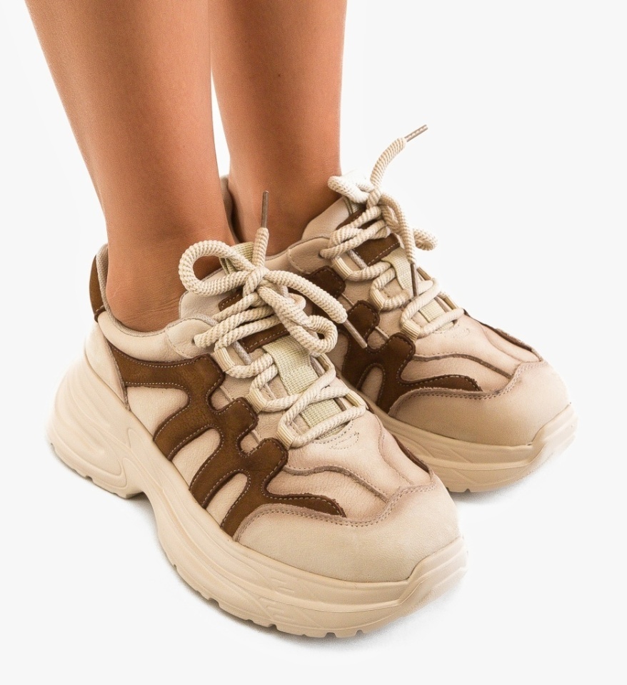 Sneakers dama Iman Bej 2 - Img 4
