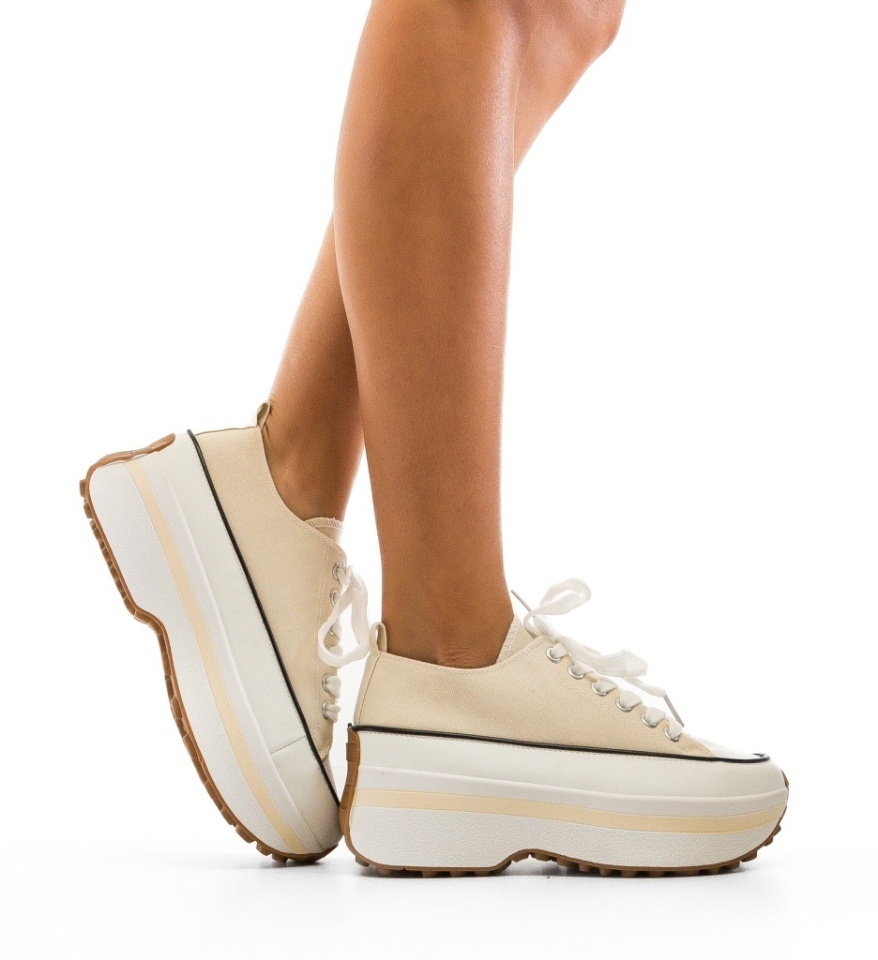 Sneakers dama Marble Bej - Img 6