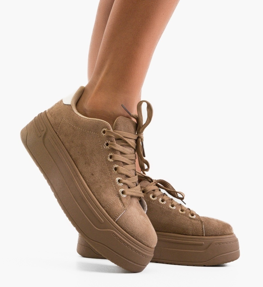 Sneakers dama Merui Khaki - Img 4