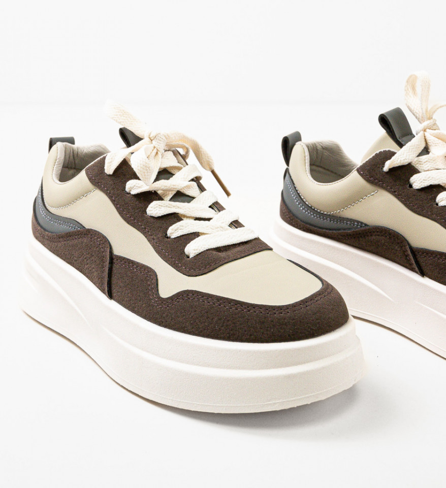 Sneakers dama Oradela Khaki - Img 4