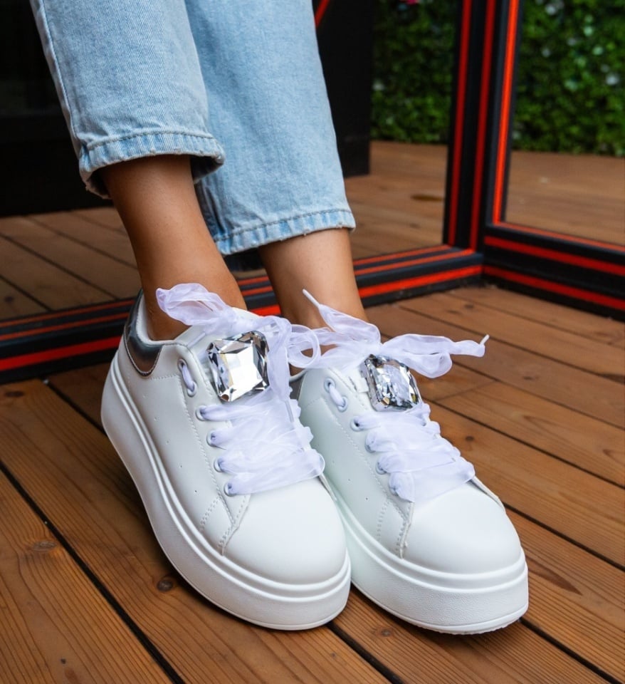 Sneakers dama Rhiann Argintii - Img 6