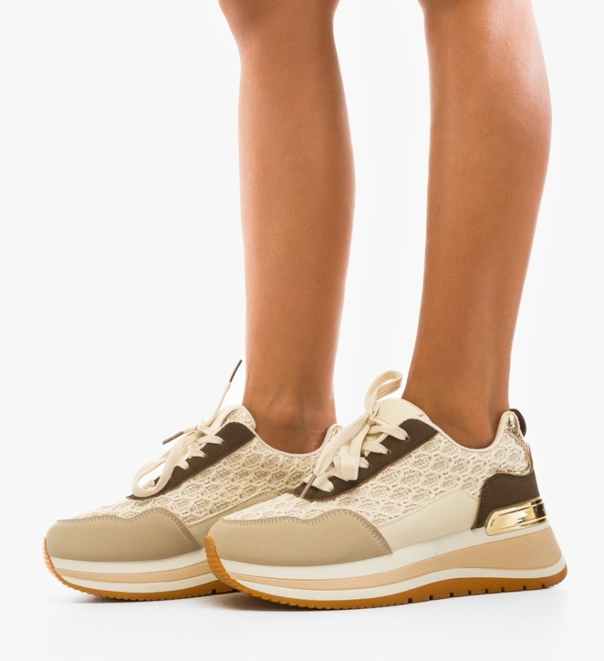 Sneakers dama Sertom Bej - Img 5