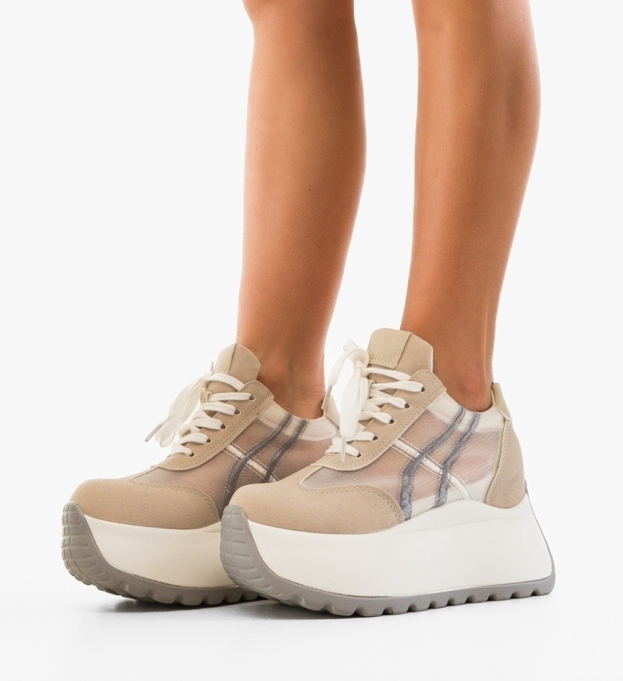 Sneakers dama Torina Bej - Img 4