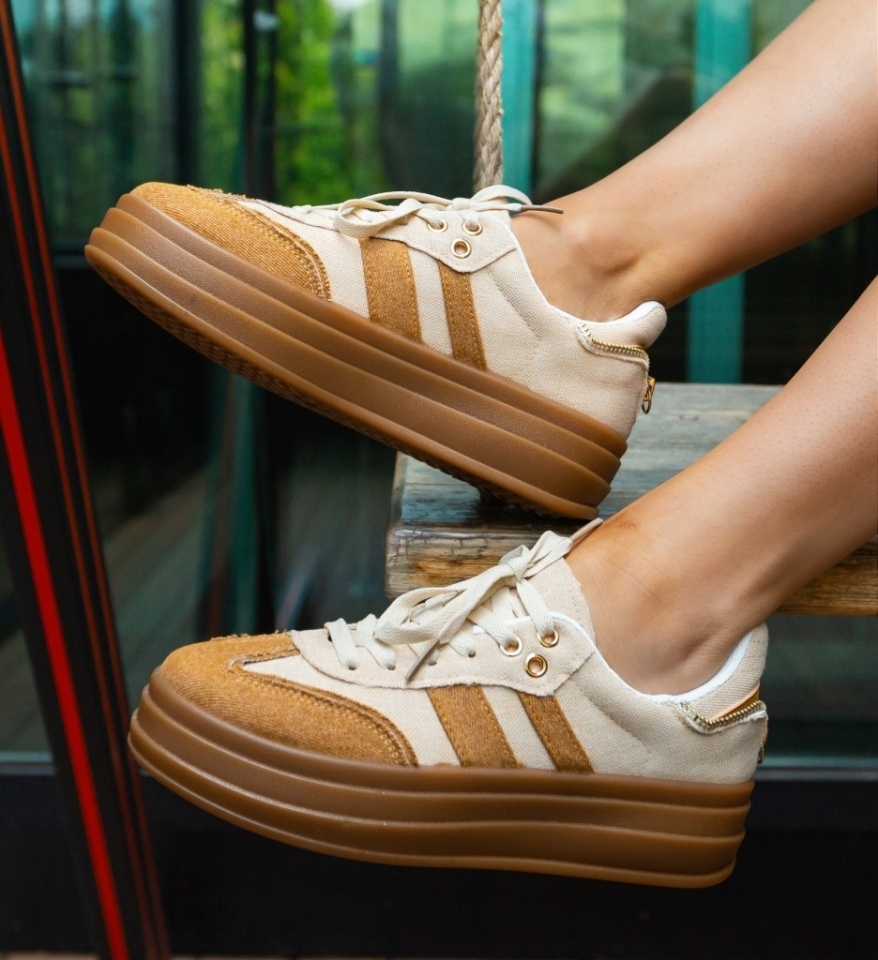 Sneakers dama Zyla Bej - Img 4