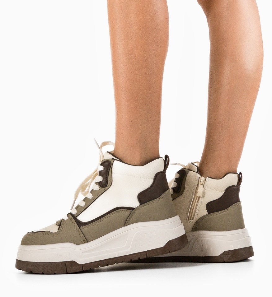 Sneakersi dama Okayta Khaki - Img 6
