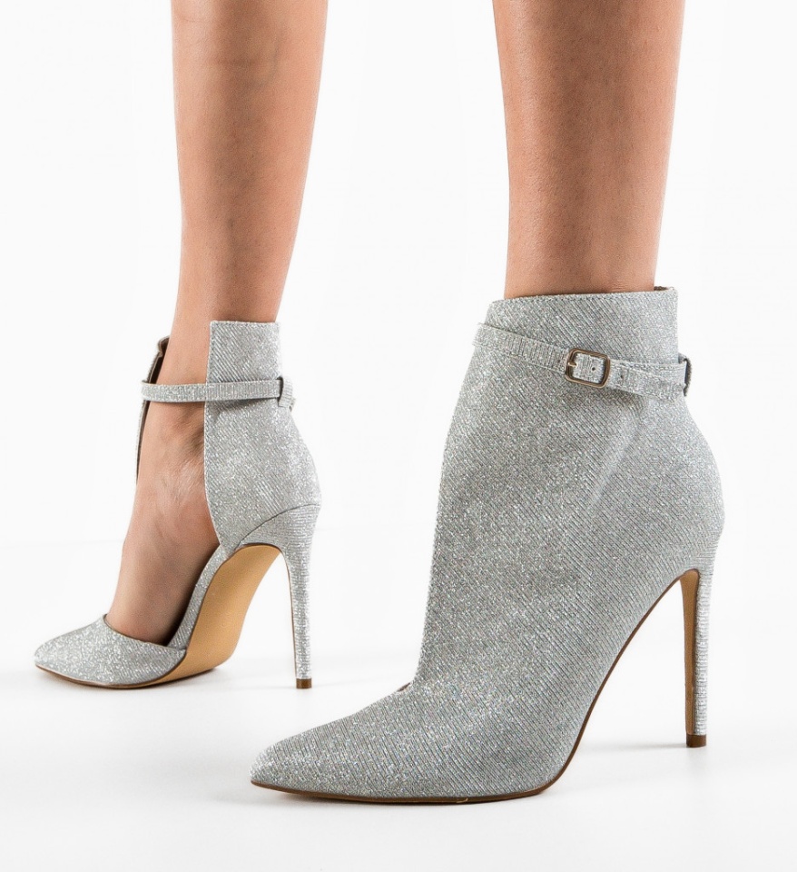 Botine dama Fleur Argintii - Img 4
