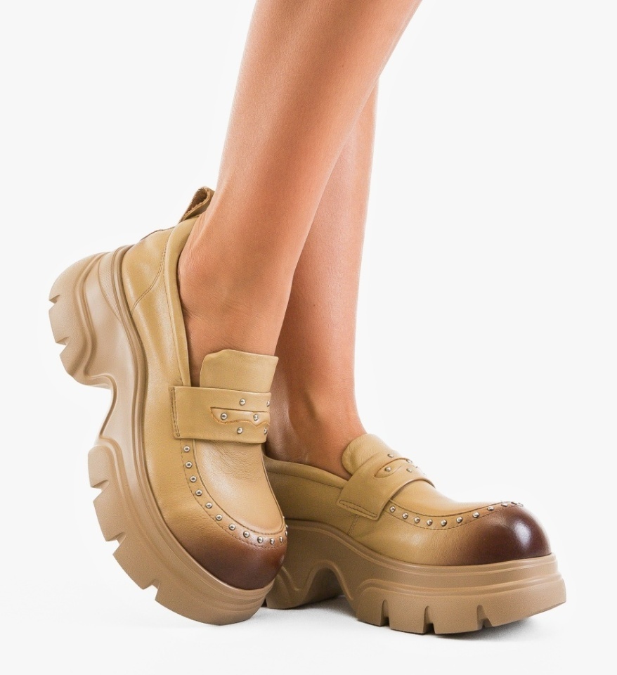 Pantofi Casual Allen Bej - Img 4