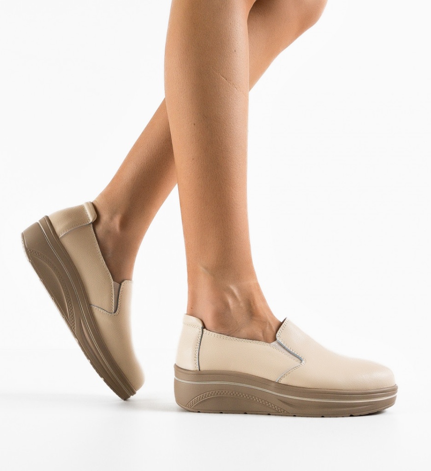 Pantofi Casual Alpino Bej 2 - Img 5