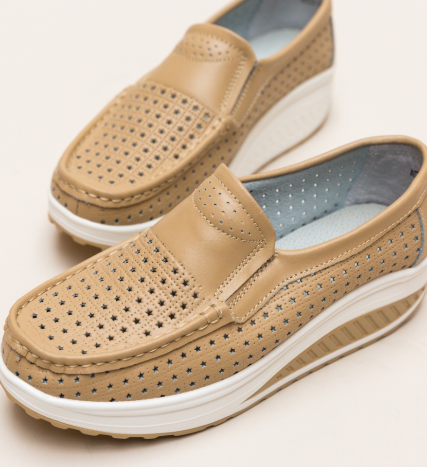 Pantofi Casual Bicaz Bej - Img 11