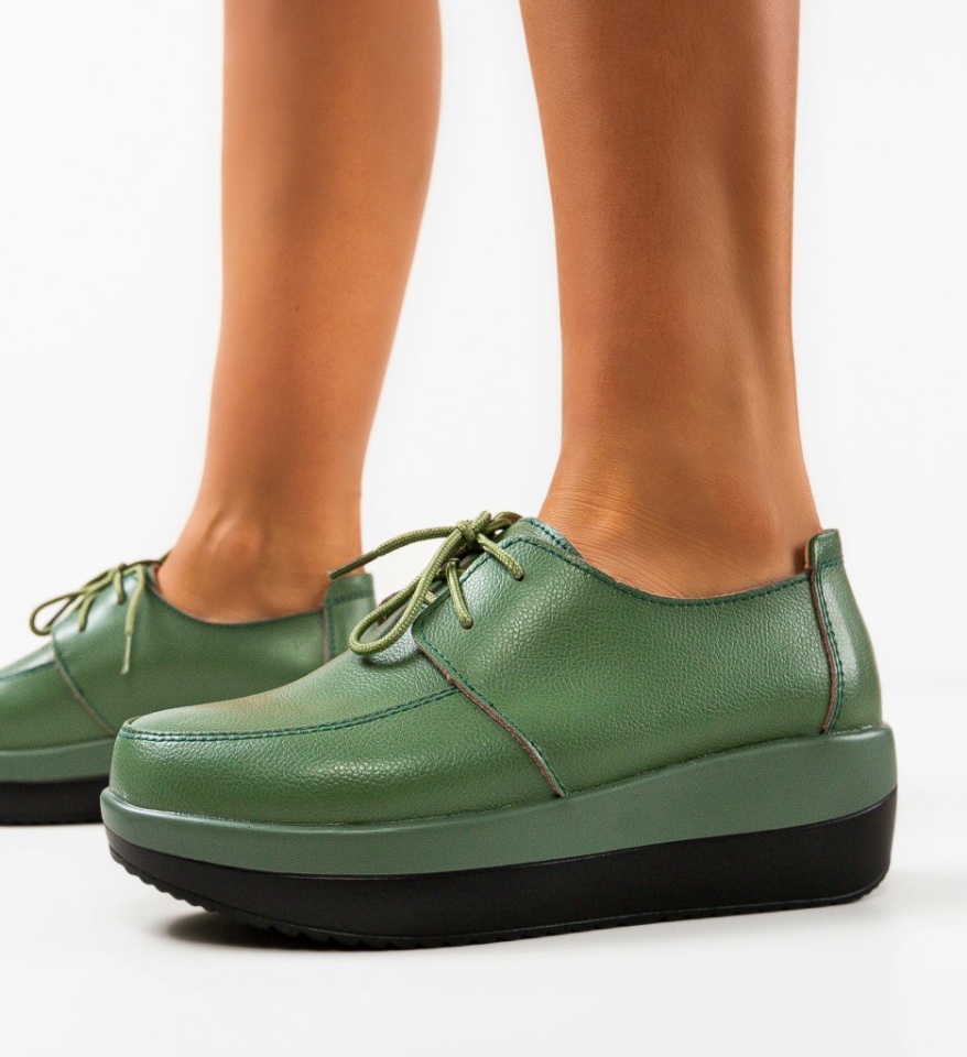 Pantofi Casual Creamt Verzi - Img 5