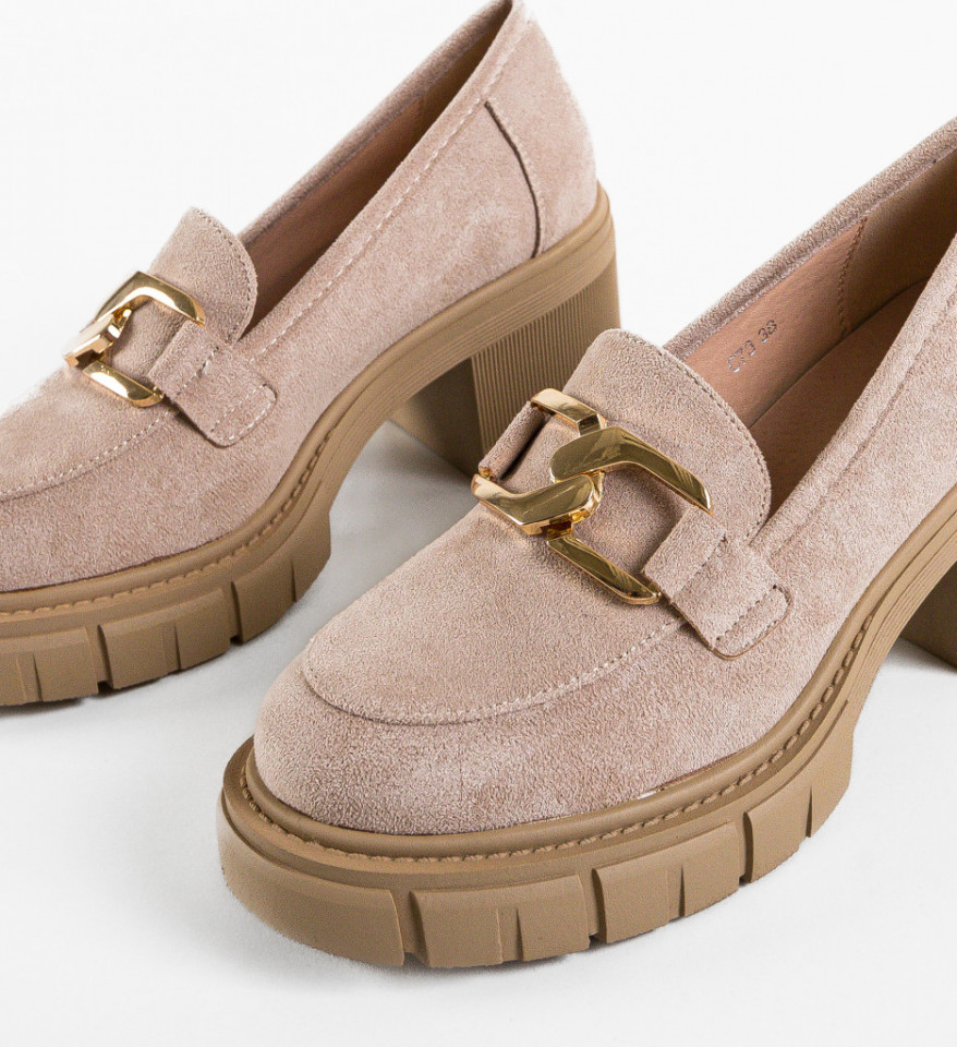 Pantofi Casual dama Akein Bej - Img 3