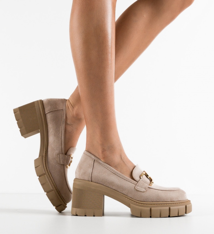 Pantofi Casual dama Akein Bej - Img 5