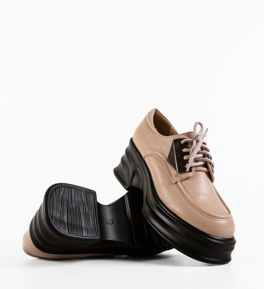 Pantofi casual dama Barteon Bej - Img 3