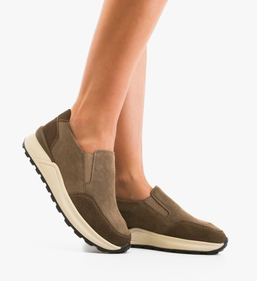 Pantofi casual dama Derina Khaki - Img 5
