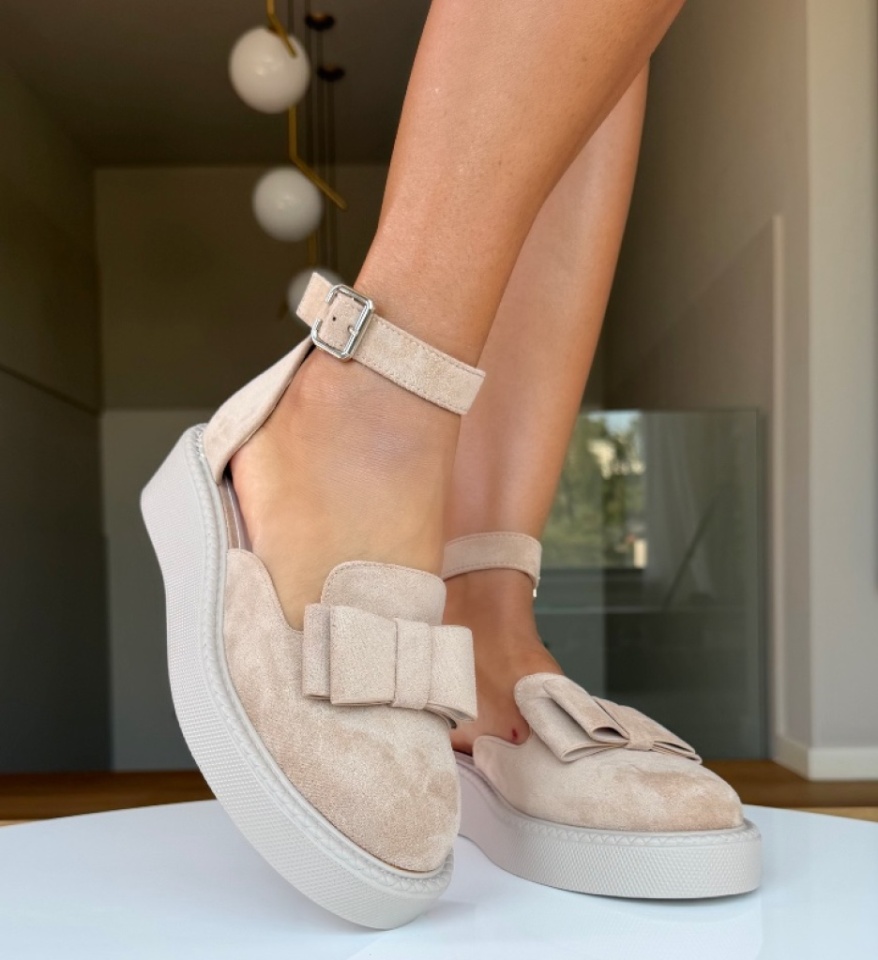 Pantofi Casual dama Hammbe Bej - Img 9