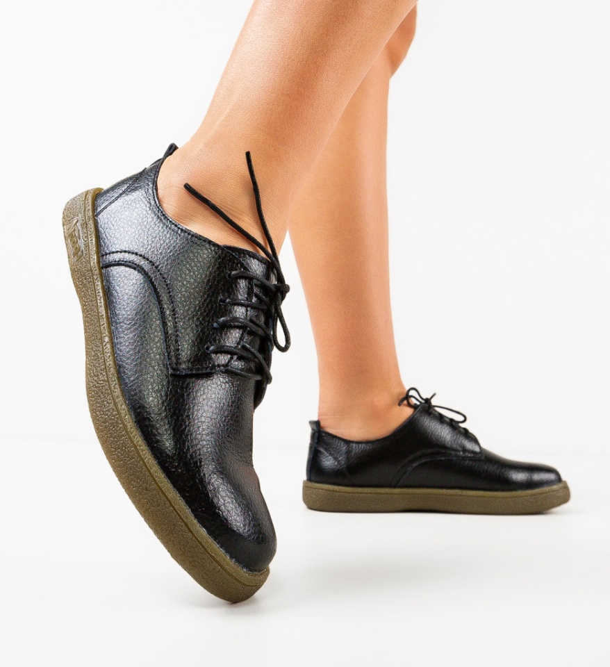 Pantofi casual dama Lactose Negri - Img 6