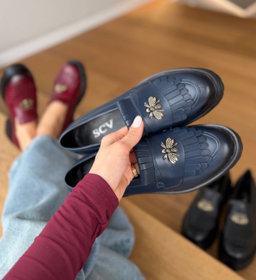 Pantofi casual dama Zenin Bleumarin - Img 10