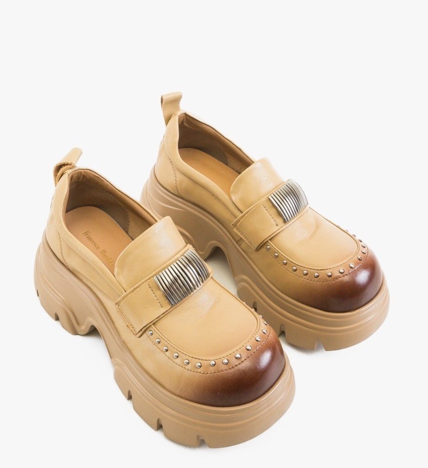 Pantofi Casual Dougla Bej - Img 3