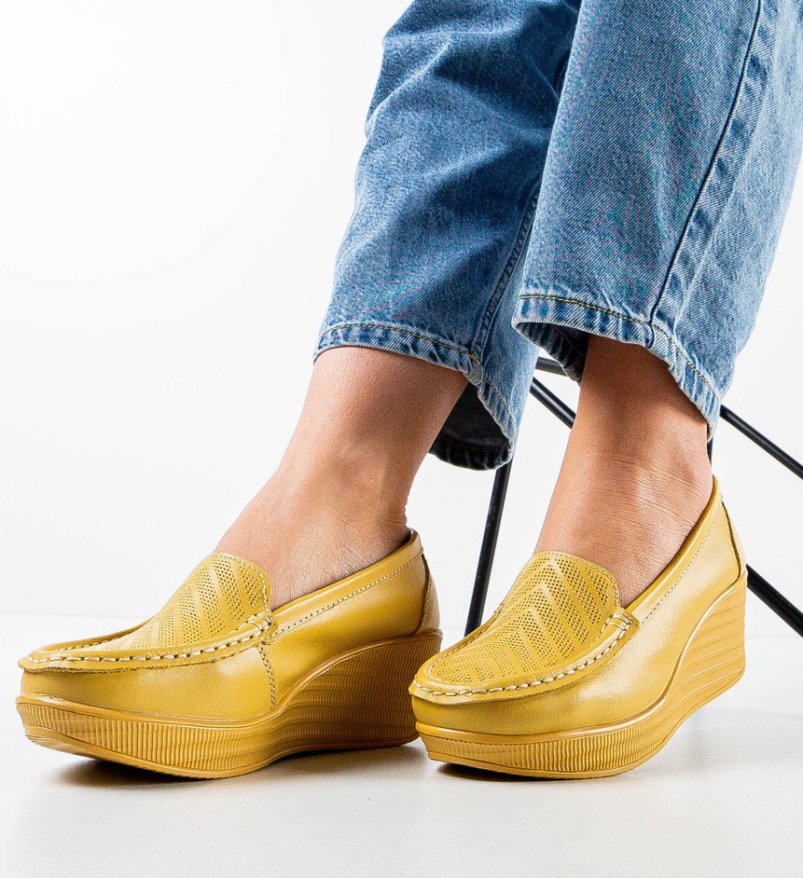 Pantofi Casual Ely Galbeni - Img 5