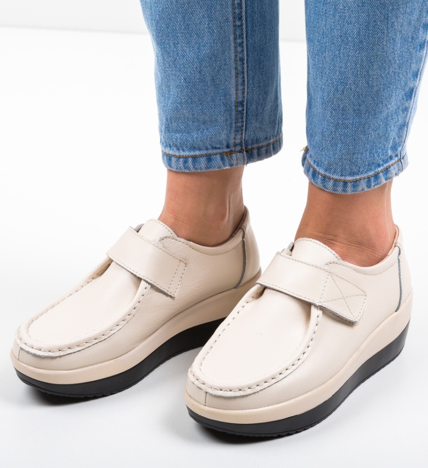 Pantofi Casual Groma Bej - Img 11