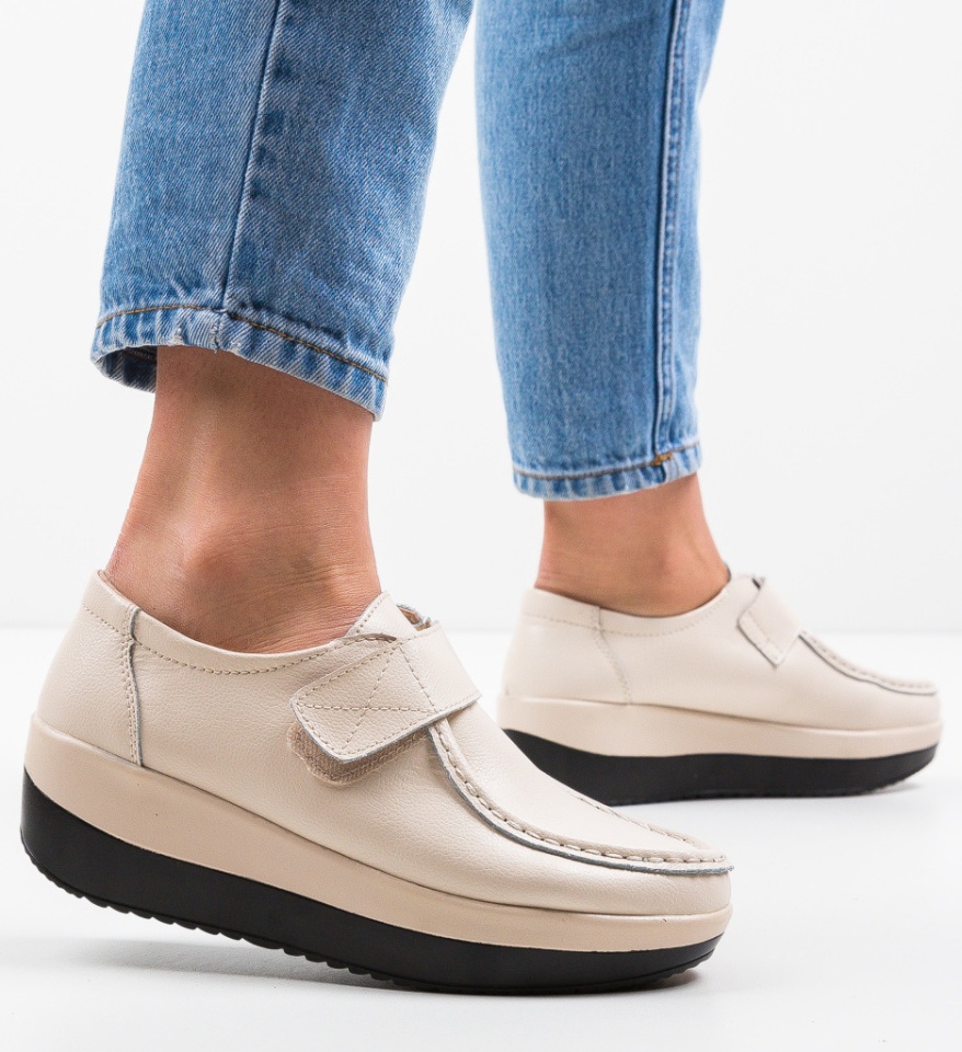 Pantofi Casual Groma Bej - Img 13