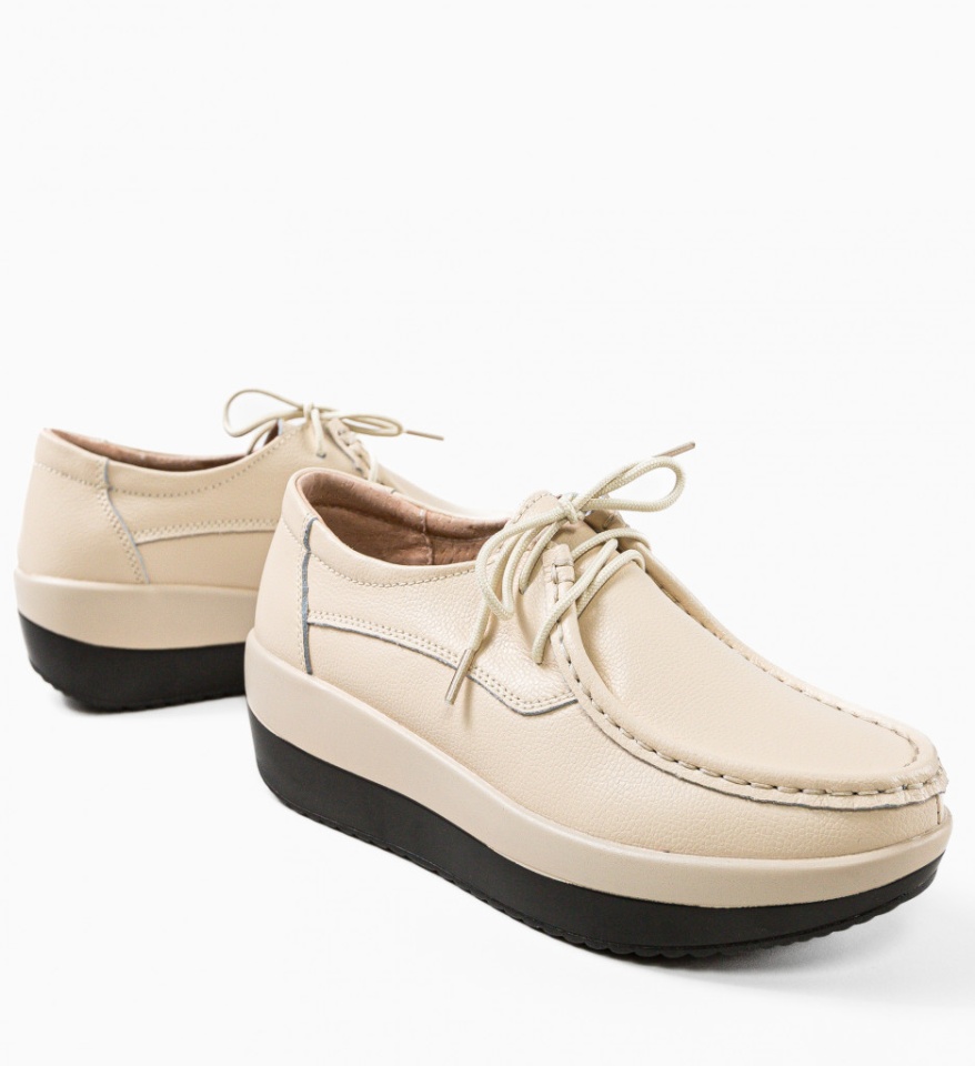 Pantofi Casual Vlasta Bej - Img 11