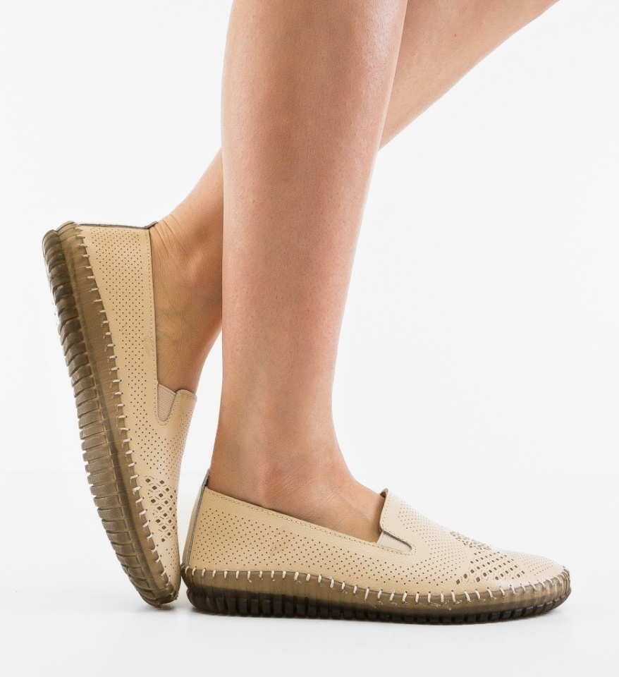Pantofi Casual Zakrey Bej - Img 3