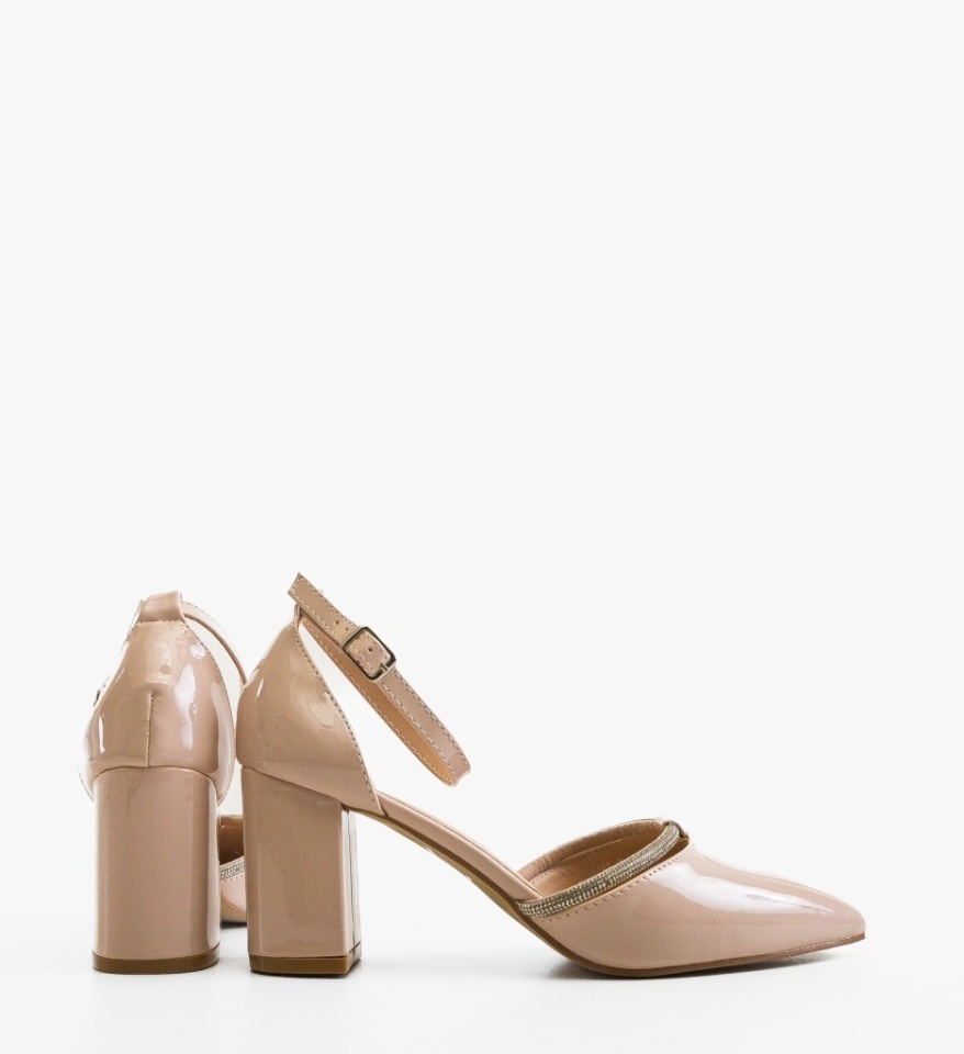 Pantofi dama cu toc Delores Beige - Img 3