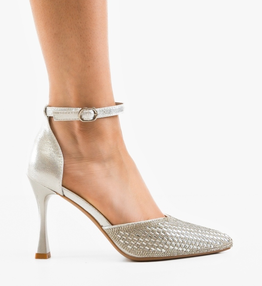 Pantofi dama Goldie Argintii - Img 2