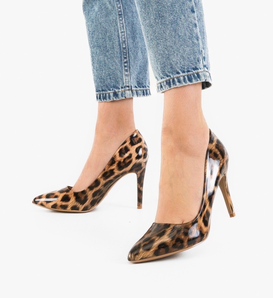 Pantofi stiletto dama Azaan Animal Print - Img 5