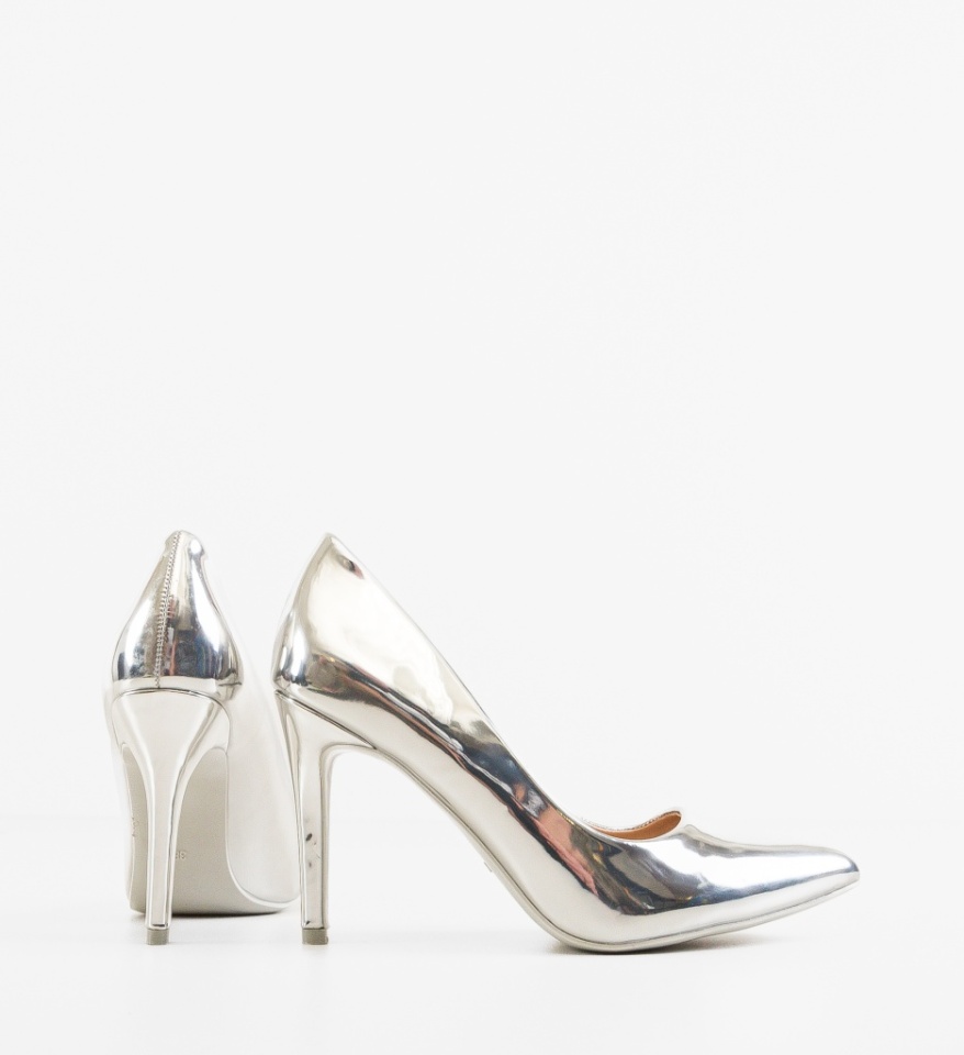 Pantofi stiletto dama Azaan Argintii - Img 5