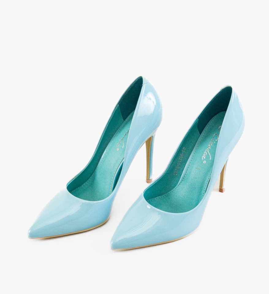 Pantofi stiletto dama Henriet Albastri - Img 3