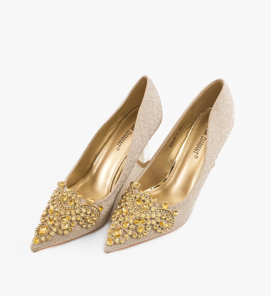 Pantofi stiletto dama Laurie Aurii 2 - Img 3