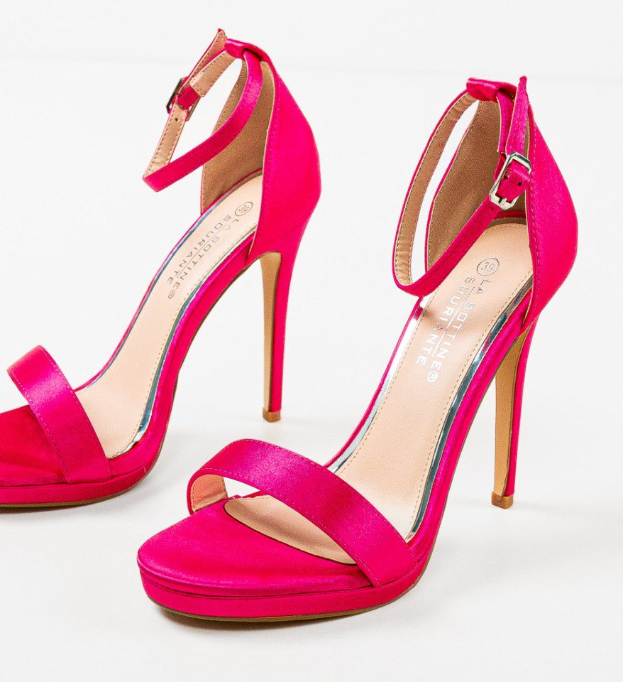 Sandale cu toc Cassandre Fuchsia - Img 3