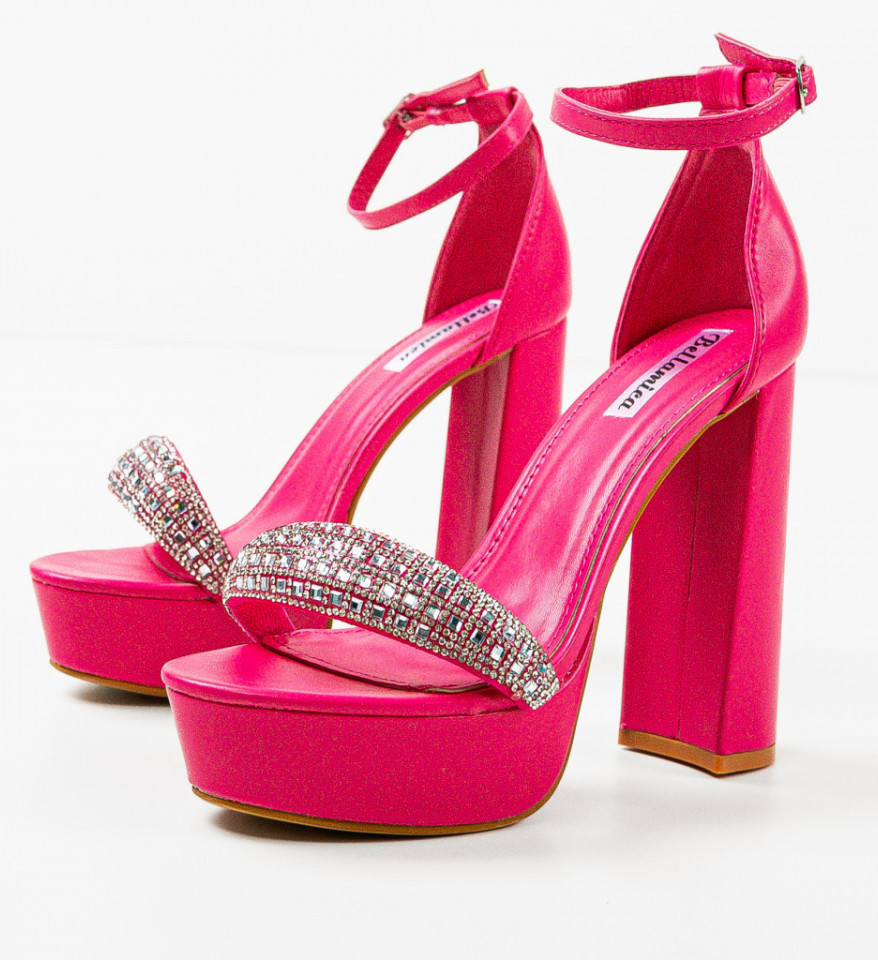 Sandale cu toc Christel Fuchsia - Img 3