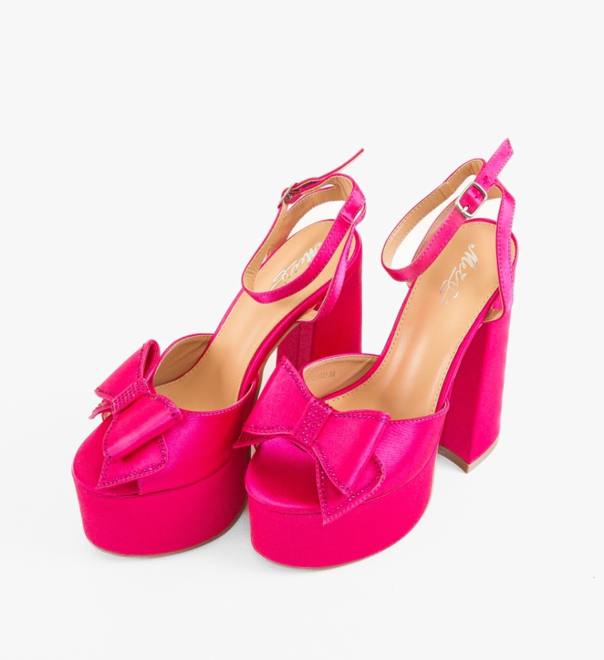Sandale cu toc Gallen Fuchsia - Img 4