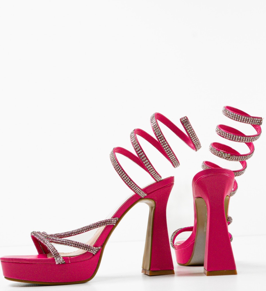 Sandale cu toc Keane Fuchsia - Img 10