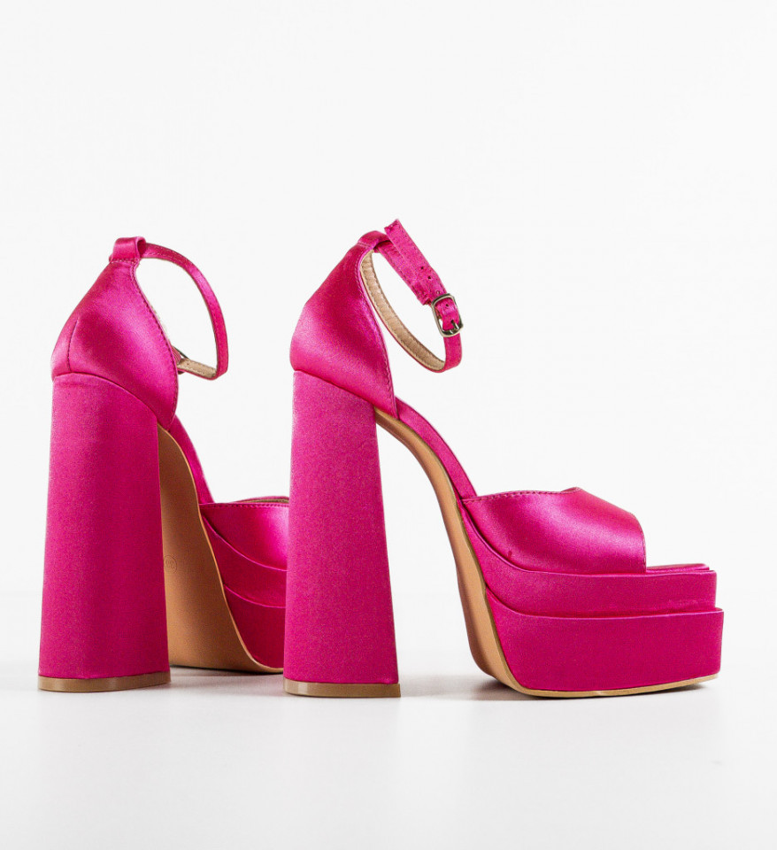 Sandale cu toc Laverne Fuchsia - Img 3