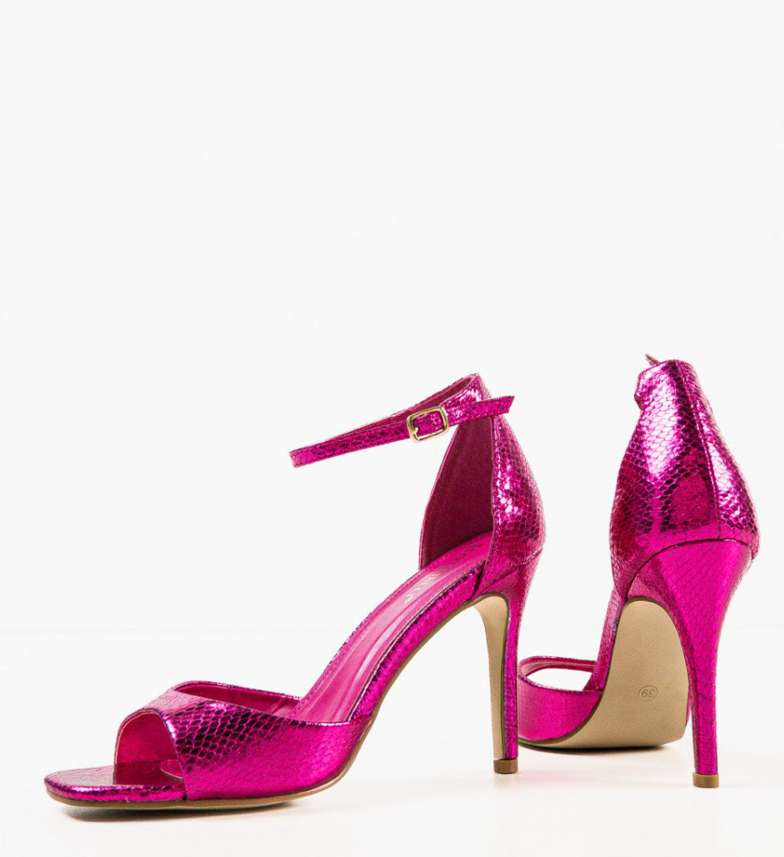 Sandale cu toc Lekaz Fuchsia - Img 3