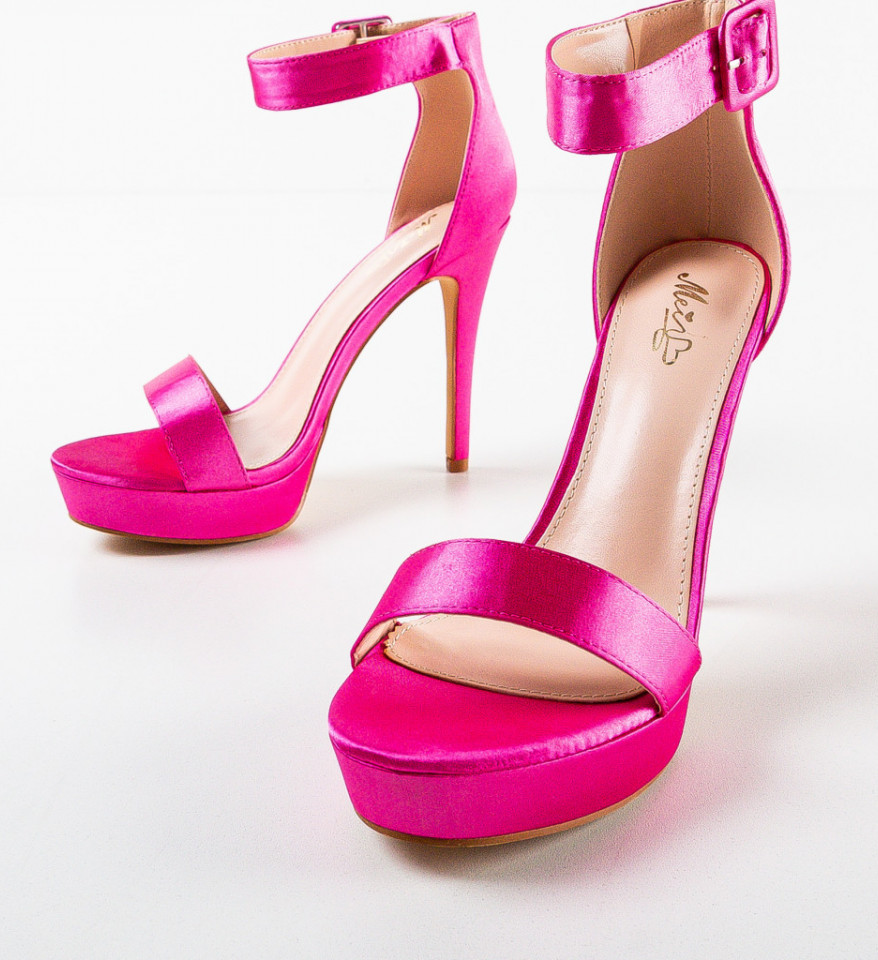 Sandale cu toc Letty Fuchsia - Img 2