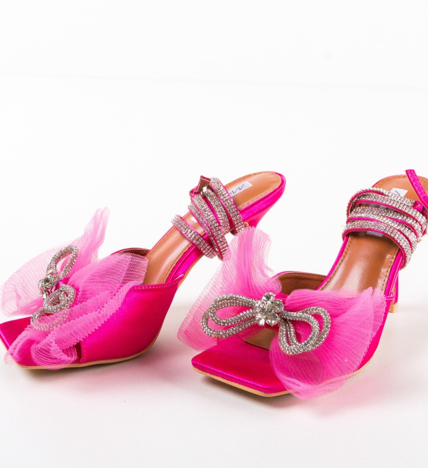 Sandale cu toc Lossa Fuchsia - Img 11