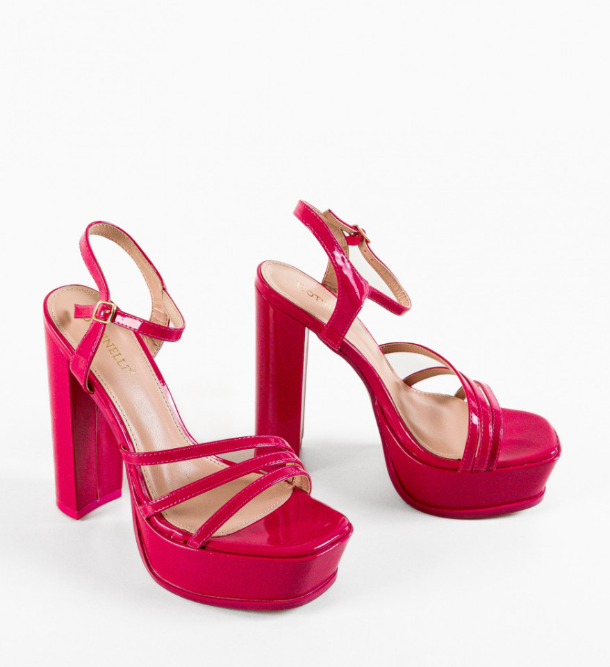 Sandale cu toc Moran Fuchsia - Img 3