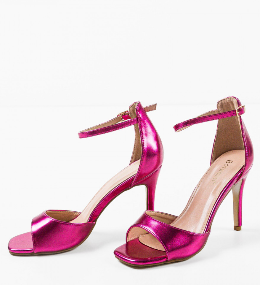 Sandale cu toc Moroilo Fuchsia - Img 2