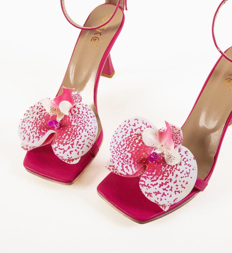 Sandale cu toc Orchidee Fuchsia - Img 3